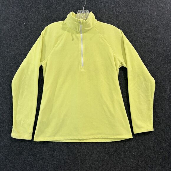Eddie Bauer Pullover Women's Small Yellow Fleece Half 1/2 Zip Lightweight - Picture 1 of 9